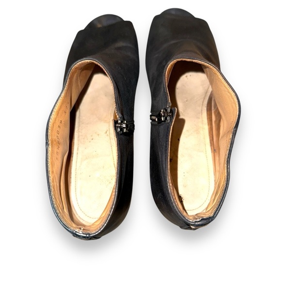 Maison Martin Margiela Black Leather Open Toe Side Zip Heeled Booties Sz 37.5 EU - Picture 8 of 12
